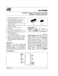 Datasheet HCF4029BEY manufacturer STMicroelectronics